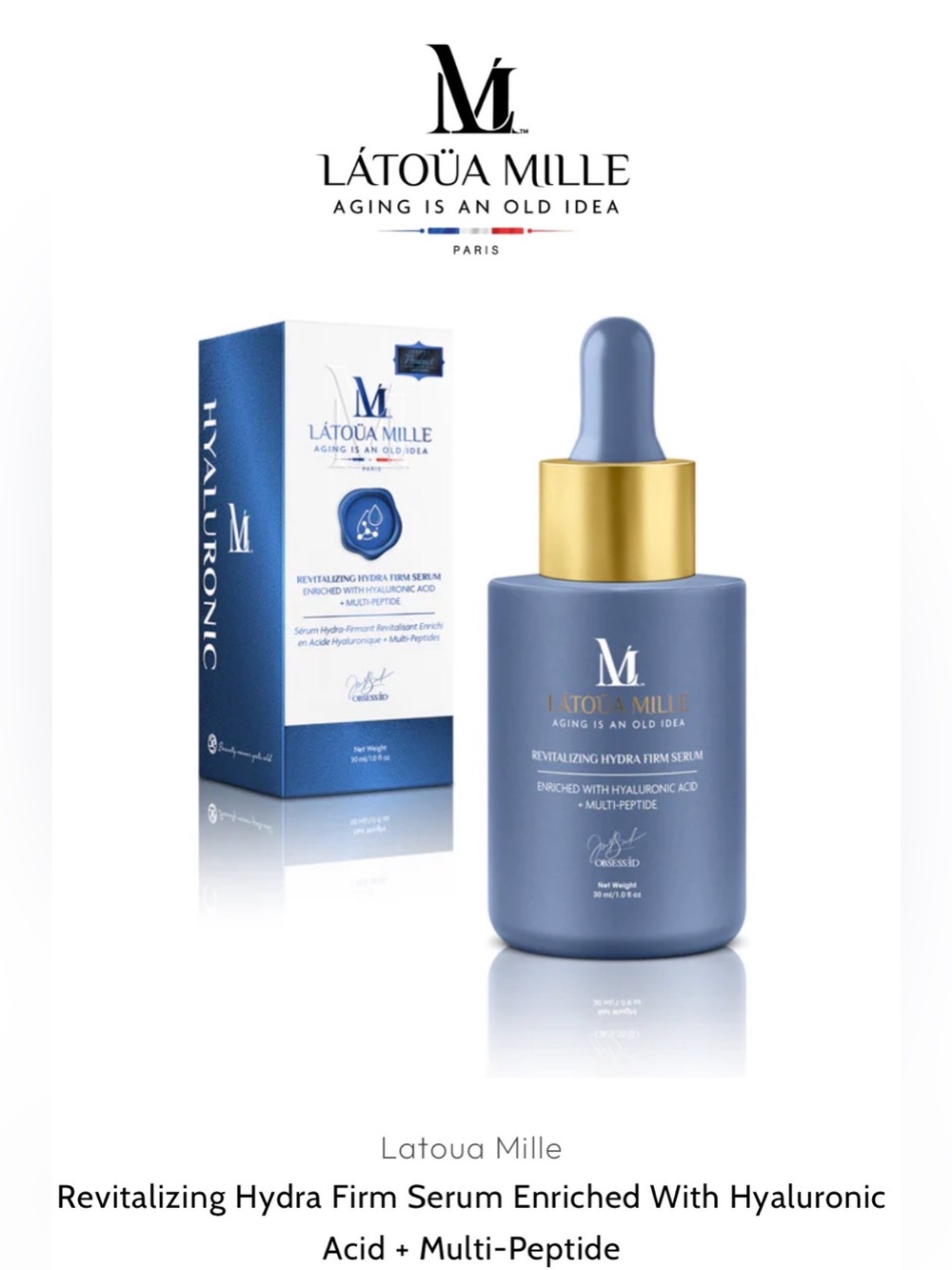 NWT LÁTOÜA MILLE Revitalizing Hydra Firm Serum Enriched W Hyaluronic Acid +